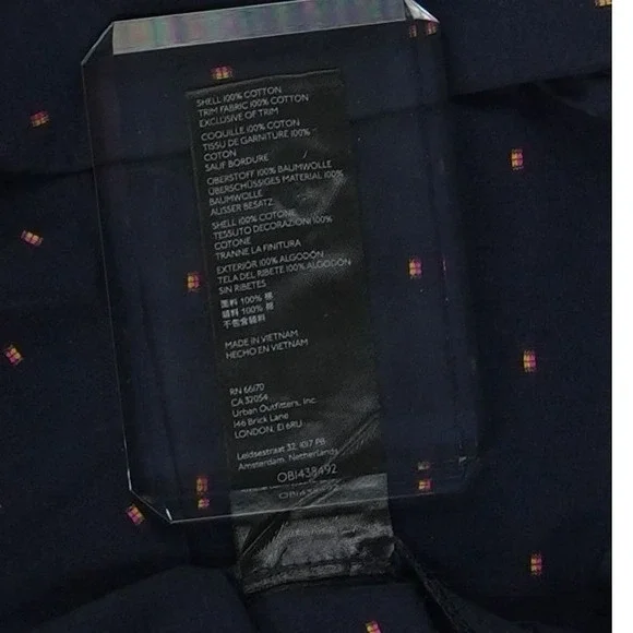 Maeve Anthropologie Top Women's Size 14 Navy Blue Embroidered Button Shirt - Picture 5 of 7